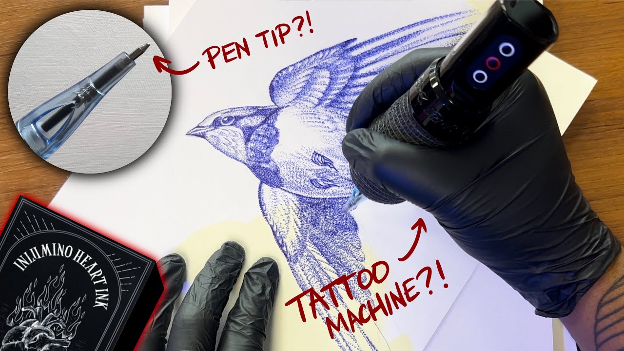 Wireless Tattoo Pen Machine Kit Portable Power Supply Battery 10 Needles 20  Ink | eBay